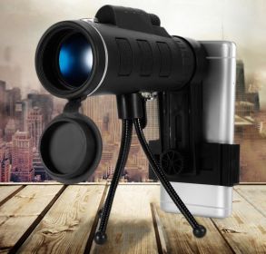 40X60 Monocular Telescope With Compass Phone Clip Tripod
