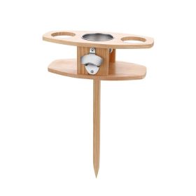 Outdoor Portable Bamboo Drink Holder