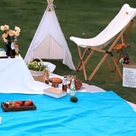 Solid Color High Sense Picnic Mat (Option: Blue-150x200cm)
