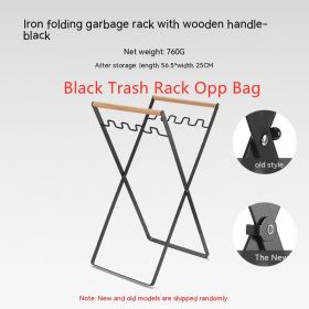 Outdoor Garbage Storage Hanger (Option: Black Trash Rack Opp Bag)