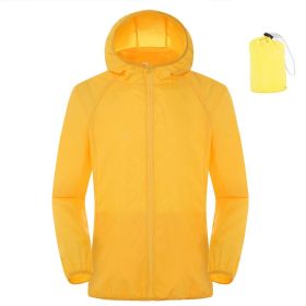 Outdoor Women's Lightweight Waterproof Windbreaker (Option: Yellow-XL)