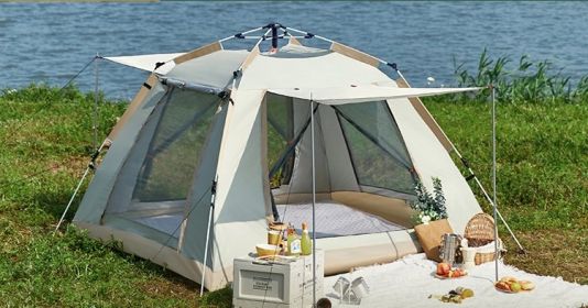 Foldable Automatic Full Set Camping Tent (Option: Cloud gray34-1 Style)
