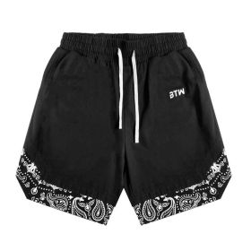 Cashew Flower Loose Trend Shorts (Option: Black-2XL)