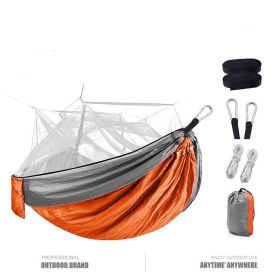 Outdoor Mosquito Net Hammock (Color: Orange)