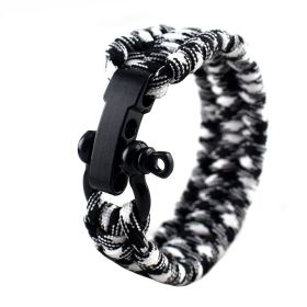 Field Emergency Survival Bracelet (Option: Black white)