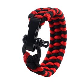 Field Emergency Survival Bracelet (Option: Red black)