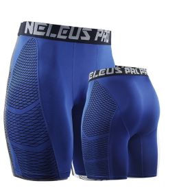 Breathable Men's Sports Shorts (Option: Blue-L)