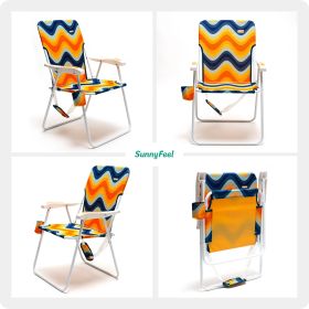 Tall Folding Lawn Chairs (Option: Orange wave)