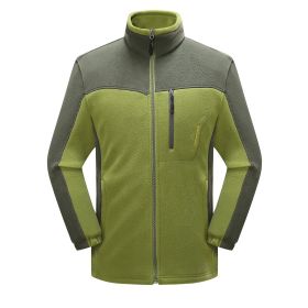 Polar Fleece Couple Cardigan Contrast (Option: Fruit Green Man-3XL)