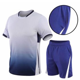 Gradient Men's Short-sleeved Two-piece (Option: White-4XL)