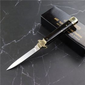 Outdoor Damascus Folding Knife (Color: Black)
