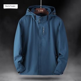 Unisex Waterproof Sports Jacket (Option: Deep Blue-5XL-Men)