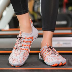 Non-slip Five-finger Mountaineering Fitness Shoes- M/W (Option: D025 Light Gray-37)