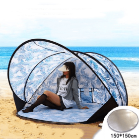 Full-automatic Folding Beach Tent (Option: Maple leaves-Tide cushion)