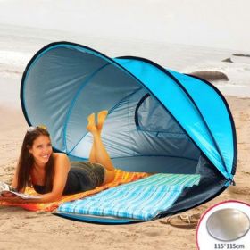Full-automatic Folding Beach Tent (Option: Blue-Tide cushion)