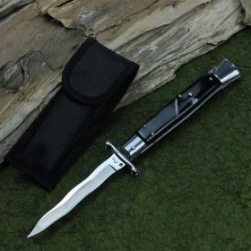 Acrylic Stainless Steel Folding Knife (Option: Black stipe-Snake blade)