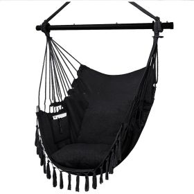 Reinforced Iron Pipe Hanging Chair (Option: Black-Common accessories)