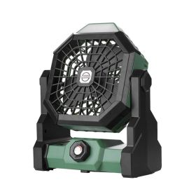 Ambitelligence Battery Operated Fan with LED Lantern (Color: Green)
