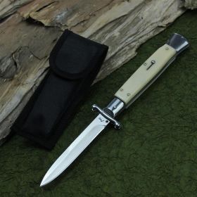 Acrylic Stainless Steel Folding Knife (Option: White stipe-White blade)