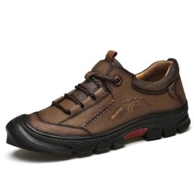 Non-slip Wear-resistant Cross-country Hiking Shoes (Option: Brown-38)