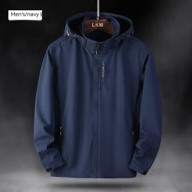 Unisex Waterproof Sports Jacket (Option: Navy Blue-M-Men)