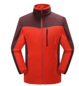 Polar Fleece Couple Cardigan Contrast (Option: Big red man-XL)