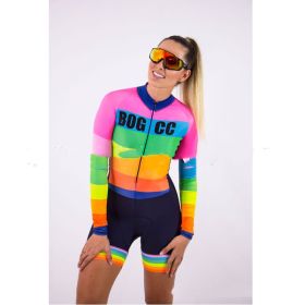 One Piece Women's Cycling Suit (Option: Orange-S)