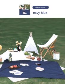 Solid Color High Sense Picnic Mat (Option: Navy Blue-150x200cm)