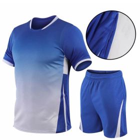 Gradient Men's Short-sleeved Two-piece (Option: Blue-M)