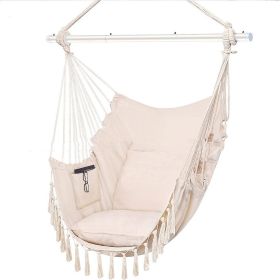 Reinforced Iron Pipe Hanging Chair (Option: White-Common accessories)