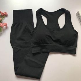 Women's High Waist Fitness Pants Suit (Option: Black suit-S)
