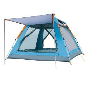 Fully Automatic Speed Camping Tent (Option: Silver glue blue-Tents and tide MATS)