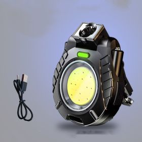 Multi-function Cap Clip Light Keychain (Color: Black)