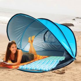 Full-automatic Folding Beach Tent (Option: Blue-No Tide cushion)