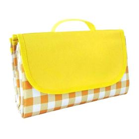 Moisture-proof Oxford Cloth Picnic Mat (Option: Yellow check-150x200cm)