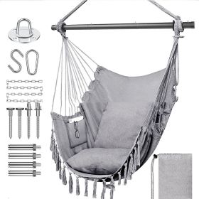 Reinforced Iron Pipe Hanging Chair (Option: Light Grey-Metal fittings)