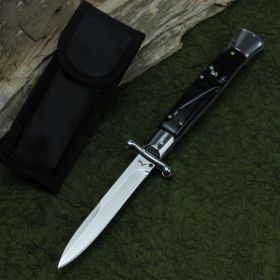 Acrylic Stainless Steel Folding Knife (Option: Black stipe-White blade)