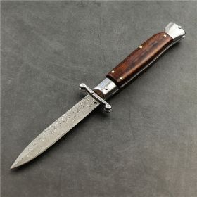 Outdoor Damascus Folding Knife (Color: Brown)
