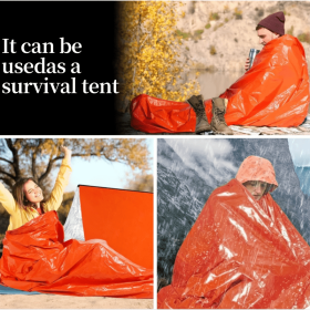 Portable Lightweight Emergency Bundle - Sleeping Bag, Blanket, Tent (Option: Orange-Blanket)