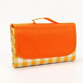 Moisture-proof Oxford Cloth Picnic Mat (Option: Orange lattice-150x200cm)
