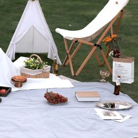Solid Color High Sense Picnic Mat (Option: Gray-150x200cm)