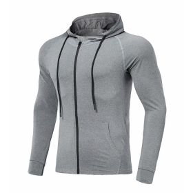 Men's Fitness Training Long-sleeve (Option: Light Grey-3XL)