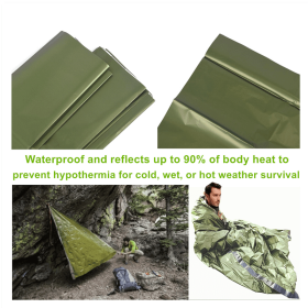 Portable Lightweight Emergency Bundle - Sleeping Bag, Blanket, Tent (Option: Green-Blanket)