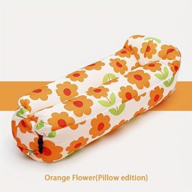 Outdoor Inflatable Sofa (Option: Orange flower)