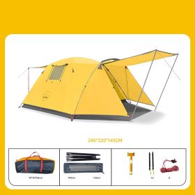 Four Person Outdoor Tent (Option: Yellow-Tent)