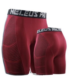 Breathable Men's Sports Shorts (Option: Red-M)