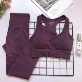 Women's High Waist Fitness Pants Suit (Option: Crimson suit-L)