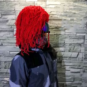 Ski Helmet Decoration Cover (Option: Long model red)
