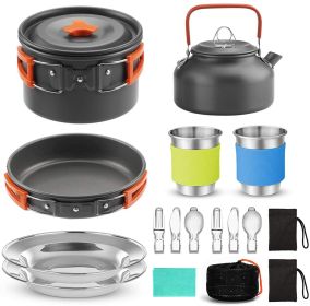 Outdoor Teapot Combination Set (Color: Orange)