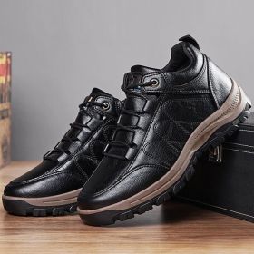Casual Leather Men's Shoes (Option: Black-39)